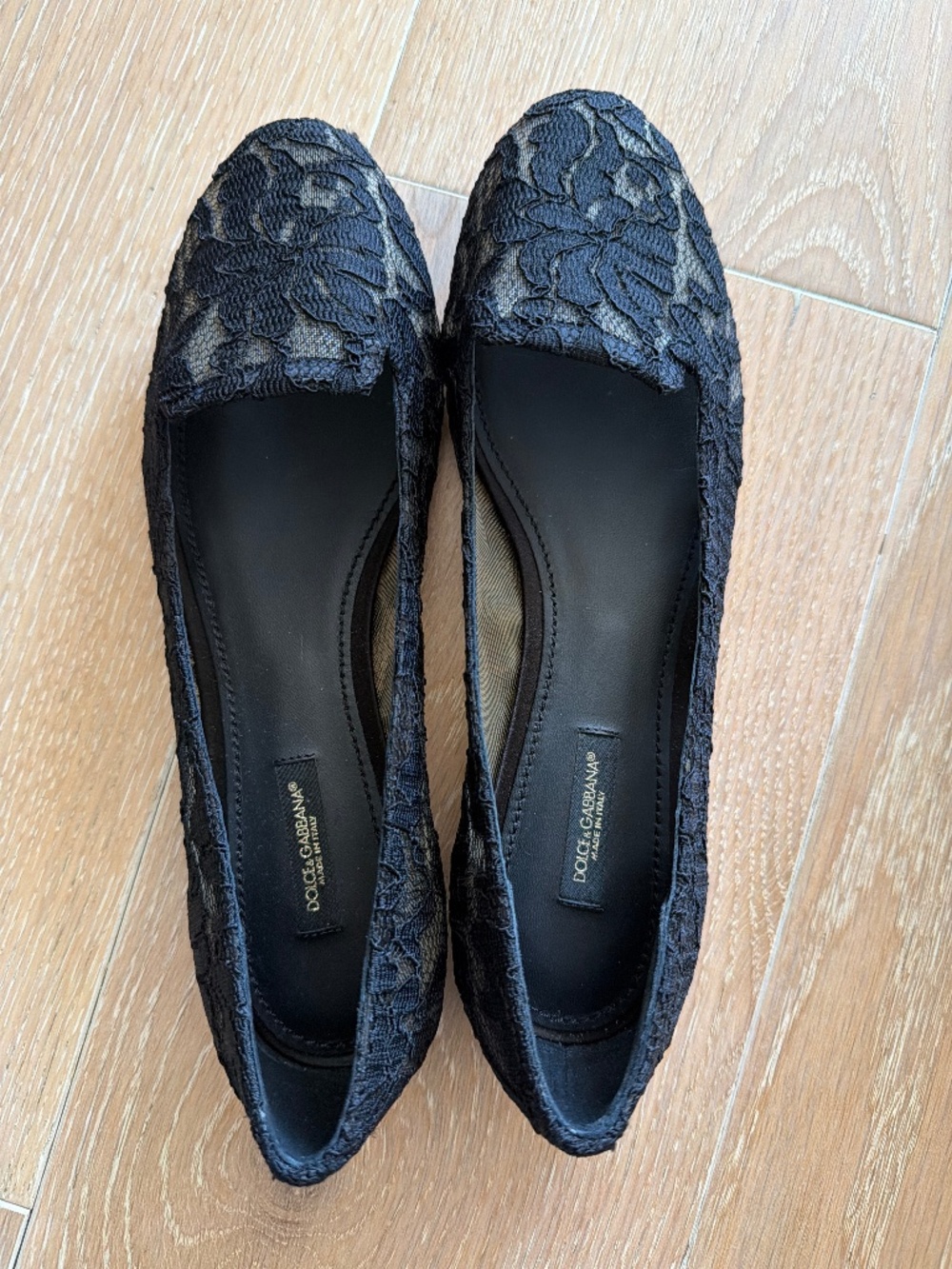 Dolce & Gabbana Black Lace Ballet Flats – New – Size 8.5/38.5